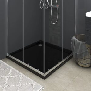 Modern Black Square Shower Base Tray Low Threshold High Gloss Reinforced ABS