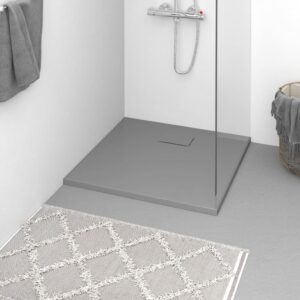 Modern Grey SMC Shower Tray Base Low-Profile Skid-Resistant Easy Clean Durable