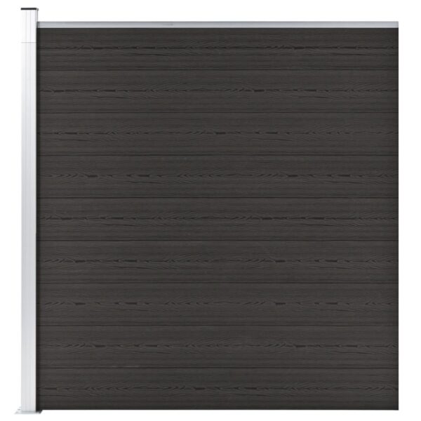 Black WPC Garden Privacy Fence Panel with Aluminium Top Profile Modular System