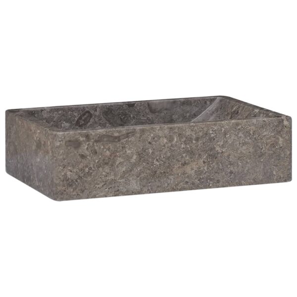 Chic High Gloss Grey Marble Bathroom Sink Handmade Elegant Wash Basin