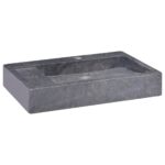 Chic Black Marble Wash Basin Handmade Elegant Bathroom Vessel Sink Easy Clean