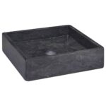 Chic Black Marble Wash Basin Elegant Handmade Bathroom Vessel Sink Easy Clean