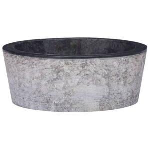 Chic Black Marble Wash Basin Handmade Elegant Bathroom Vessel Sink Easy Clean