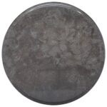 Round Black Marble Table Top Elegant Sturdy Easy Clean Home Furniture Decor