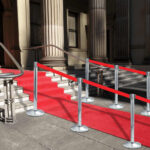 Stainless Steel Stanchions Retractable Belts Crowd Control Barrier Silver Set