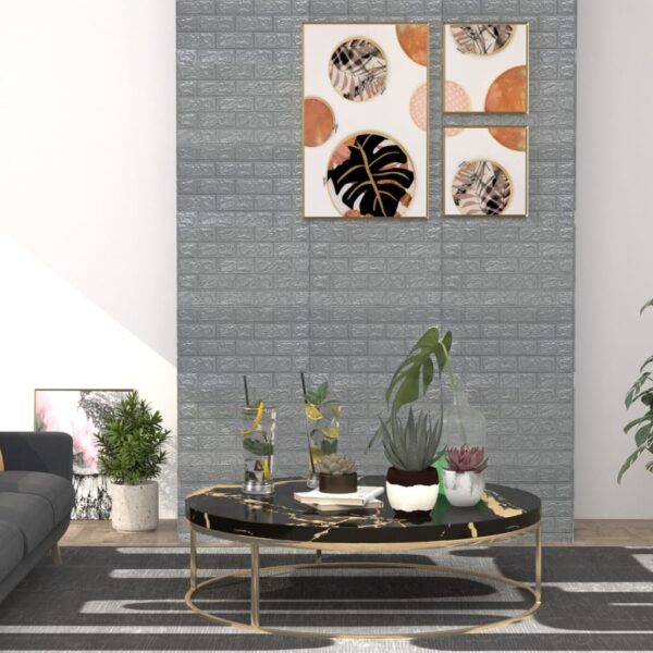 Self-Adhesive 3D Brick Wallpaper Foam Wall Stickers Anthracite Home Decor