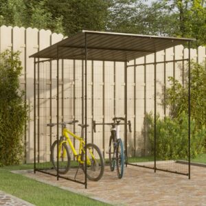 Outdoor Metal Bicycle Shed Storage Shelter Powder-Coated Steel Bike Protection