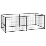 Large Outdoor Dog Kennel Secure Play Area Steel Mesh Ventilated Pet Enclosure