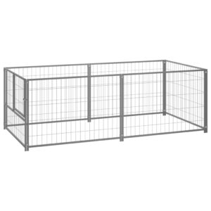 Large Outdoor Dog Kennel Secure Play Area Steel Mesh Pet Cage with Lockable Door