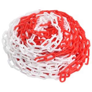 Red White Plastic Safety Barrier Chain High Visibility Indoor Outdoor Use