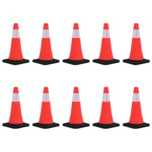 Reflective Traffic Safety Cones Set Stackable HDPE High Visibility Outdoor Use