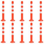 Reflective PE Traffic Bollards Set High Visibility Safety Road Barrier Posts