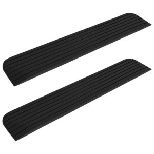 Set of Two Durable Rubber Threshold Ramps Non-Slip Surface Easy Mobility Aid