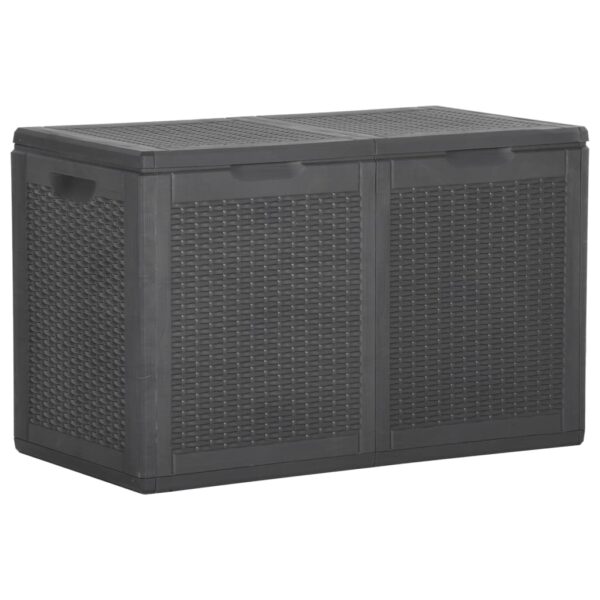 Outdoor Garden Storage Box Weather UV Resistant Rattan Look Patio Chest Black