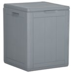 Weather-Resistant Outdoor Garden Storage Box Grey Rattan Look UV-Protected Patio Chest