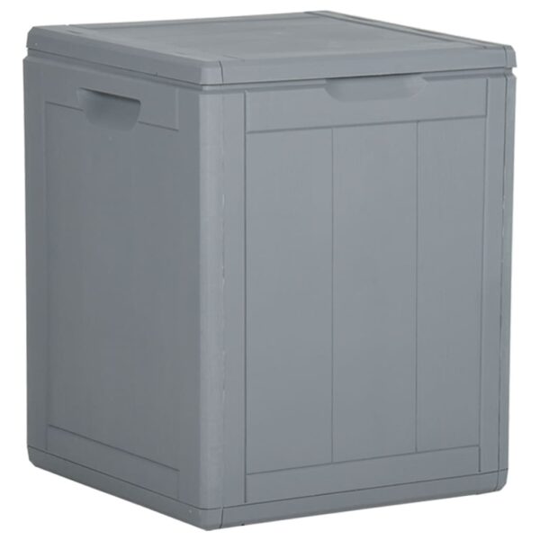 Weather-Resistant Outdoor Garden Storage Box Grey Rattan Look UV-Protected Patio Chest