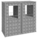 Rust-Proof Iron Gabion Basket Posts Set Weather-Resistant Mesh Grid Garden Decor