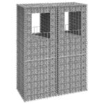 Iron Gabion Basket Posts Set Weather-Resistant Mesh Grid Garden Patio Decor