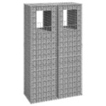 Rust-Proof Iron Gabion Basket Posts Set Weather-Resistant Mesh Garden Decor