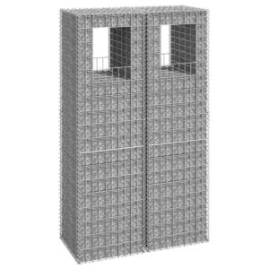 Rust-Proof Iron Gabion Basket Posts Set Weather-Resistant Mesh Garden Decor