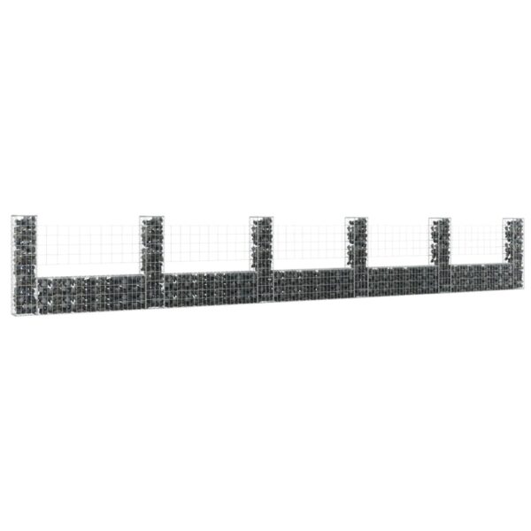 Iron Gabion Basket U-Shape Retaining Wall Outdoor Landscape Fence with Posts