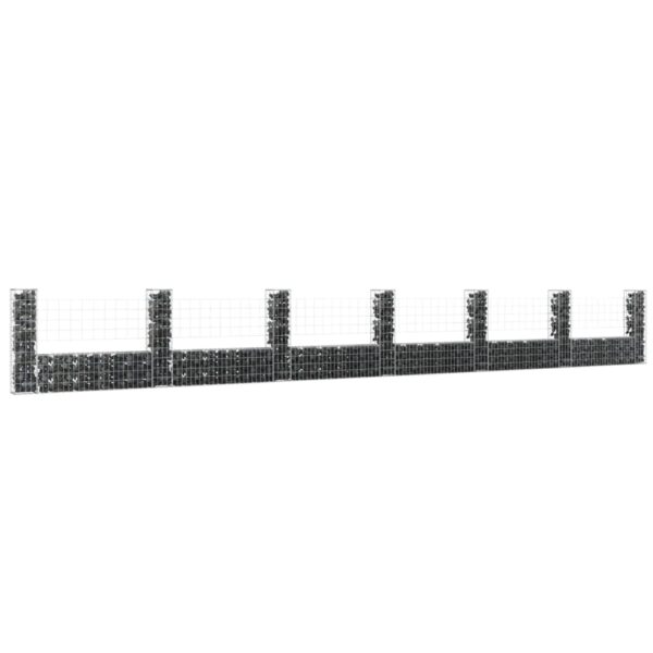 Iron Gabion Basket U-Shape Retaining Wall Outdoor Landscape Fence with Posts