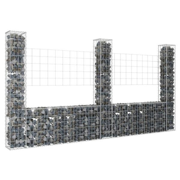 Iron Gabion Basket U-Shape Retaining Wall Outdoor Landscape Fence with Posts