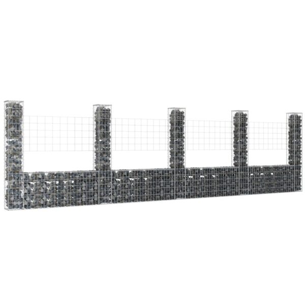 Iron Gabion Basket U-Shape Retaining Wall Outdoor Landscape Fence with Posts