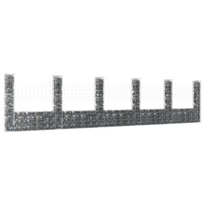 Sturdy Iron Gabion Basket U-Shape Retaining Wall Outdoor Landscape Fence Post