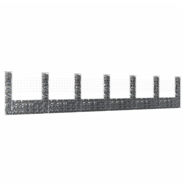 Sturdy Iron Gabion Basket U-Shape Retaining Wall Outdoor Landscape Fence Post