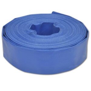 High Pressure Resistant Flexible PVC Water Pump Irrigation Flat Hose Blue 50m