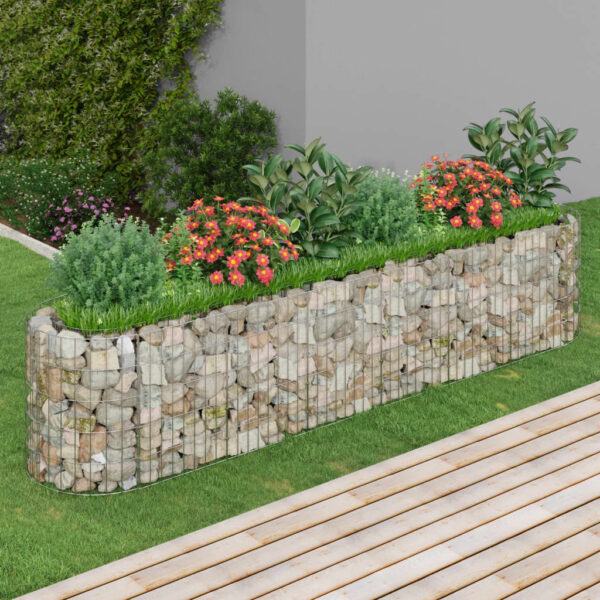 Galvanized Iron Gabion Raised Garden Bed Weather-Resistant Outdoor Planter