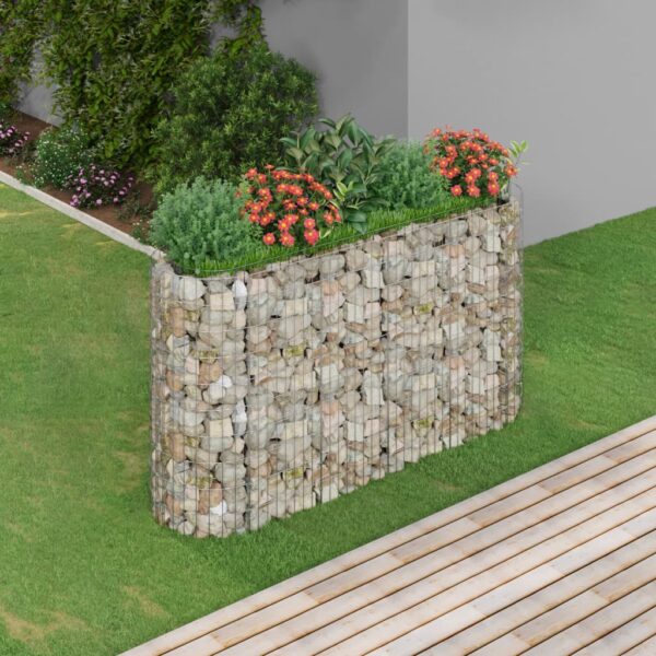 Galvanized Iron Gabion Raised Garden Bed Weather-Resistant Outdoor Planter Mesh