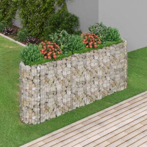 Galvanized Iron Gabion Raised Garden Bed Weather-Resistant Outdoor Planter