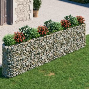 Gabion Raised Bed Galvanised Iron 400x50x100 cm