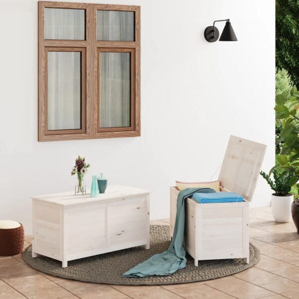 Spacious White Outdoor Storage Box for Cushions Blankets Garden Patio Organizer