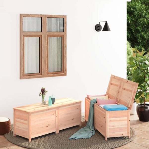 Outdoor Wooden Storage Bench Garden Patio Cushion Box Weather Resistant Organizer