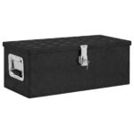 Aluminium Storage Box Black Lockable Rust-Resistant Compact Carry Handle