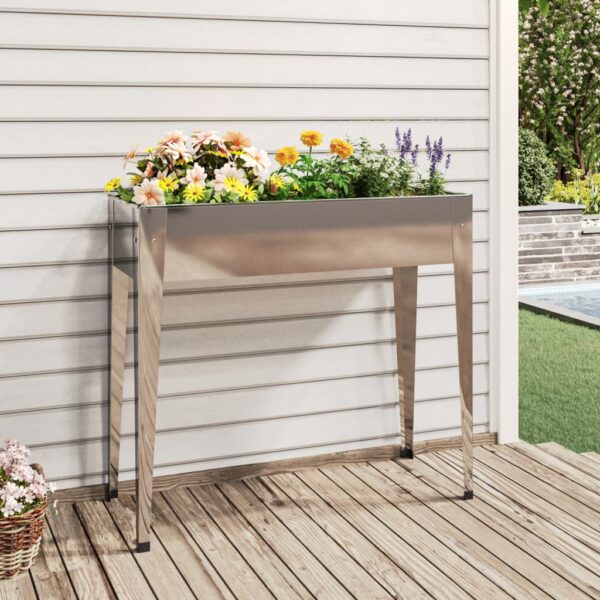 Raised Garden Bed Galvanized Steel Planter Box Outdoor Herb Flower Vegetable