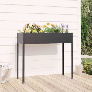 Raised Garden Bed Galvanized Steel Planter Box Outdoor Herb Flower Vegetable