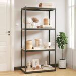 4-Layer Storage Shelf Anthracite Steel and Engineered Wood