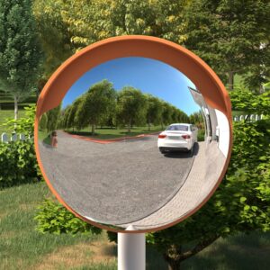 Outdoor Convex Safety Mirror Traffic Security Weatherproof Blind Spot Orange