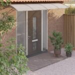 Weather-Resistant Grey Polycarbonate Door Canopy with Aluminium Support