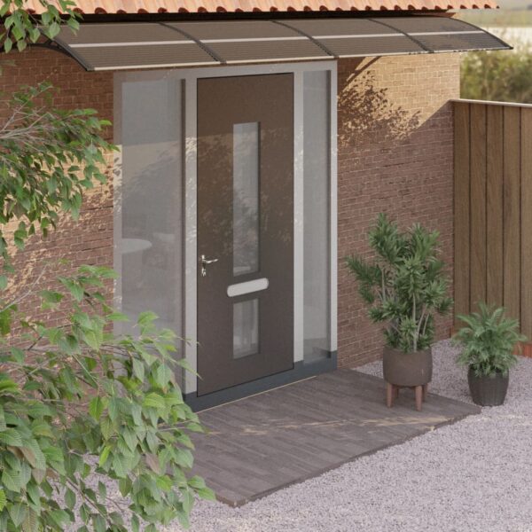 Door Canopy Black 400x80 cm Polycarbonate