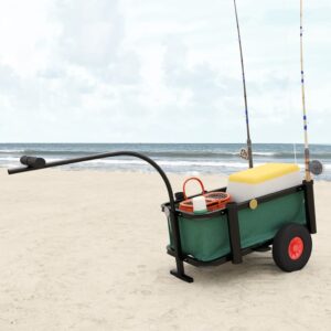 Fishing Trolley Cart with Bag - Heavy Duty Steel Frame Portable Rod Holders