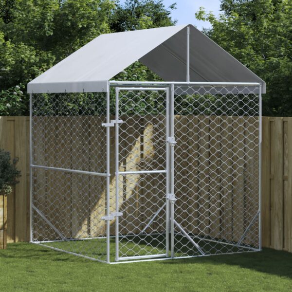 Spacious Outdoor Dog Kennel Secure Pet Enclosure with Weatherproof Roof