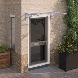 Outdoor Polycarbonate Door Canopy Weather-Resistant Patio Cover Shelter Grey