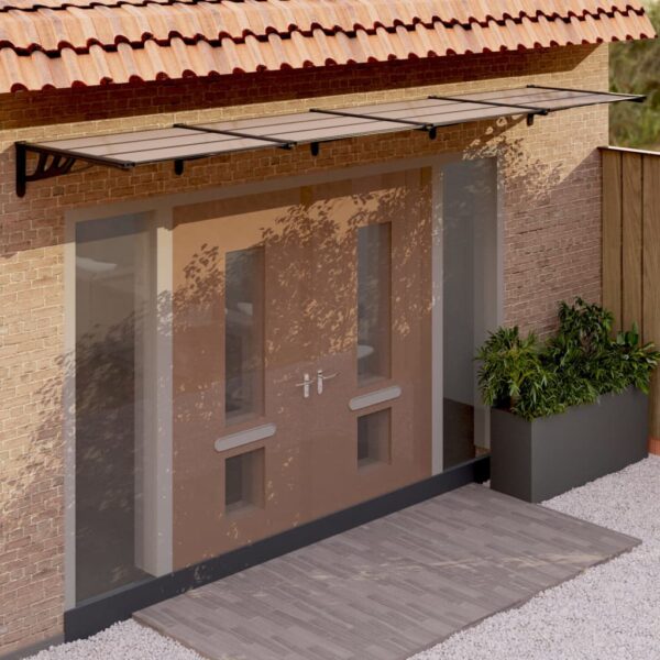 Door Canopy Black 396x90 cm Polycarbonate