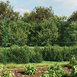 Green PVC-Coated Galvanized Steel Chain Link Fence Durable UV Resistant Mesh