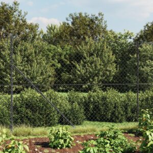 Anthracite Galvanized Steel PVC Coated Chain Link Fence UV Resistant Outdoor